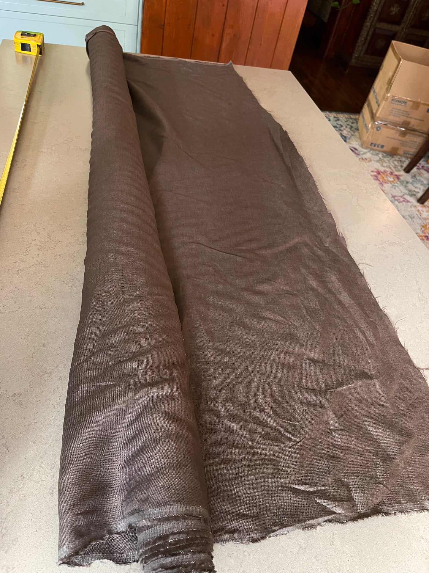 FABRIC // Brown Dress Linen // 100% Linen // 1.35m wide (4 metre available) PRICE PER METER